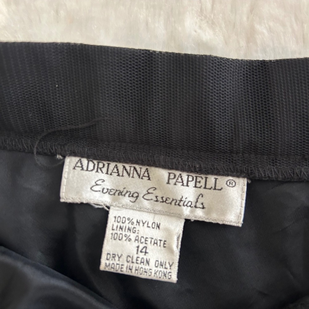 Adrianna Papell Black Mesh Tulle Maxi Skirt Black Size 14 Whimsigoth Formal EUC - Picture 4 of 5